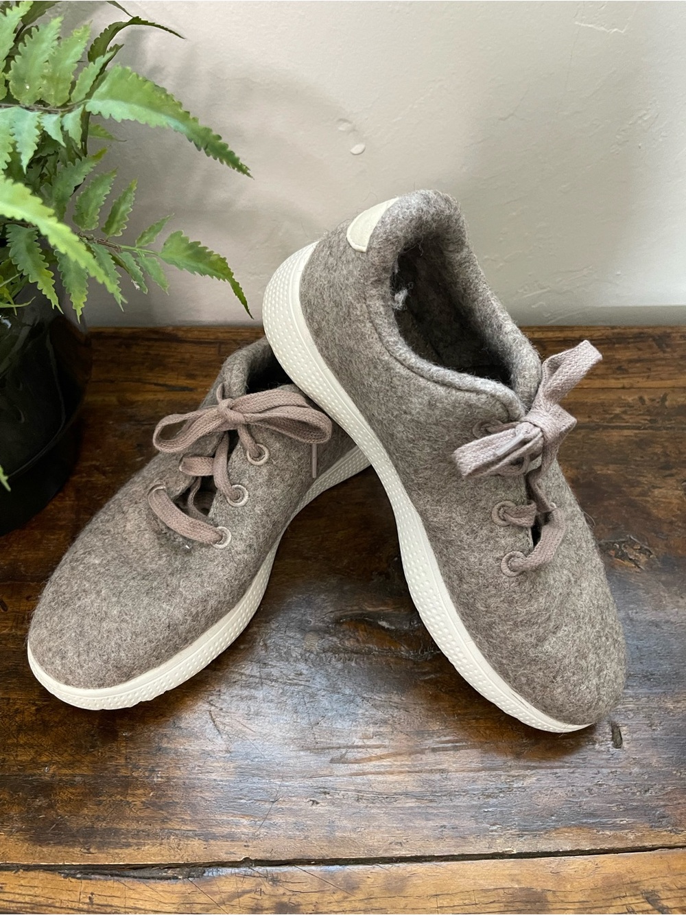 Egos Copenhagen Merino Wool Taupe Lace-Up Unisex Sneakers